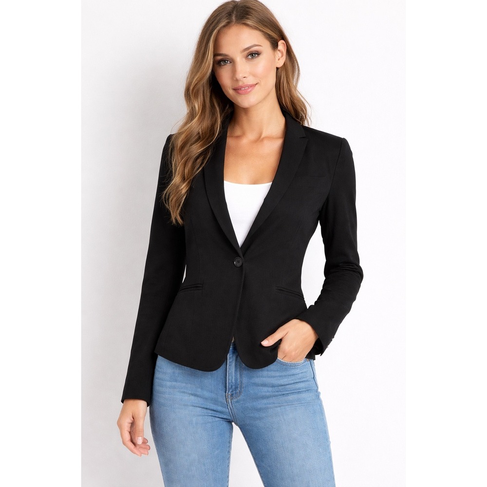 Eileen Fisher Blazer Women‎ Petite M Ponte Knit Shawl Collar Professional